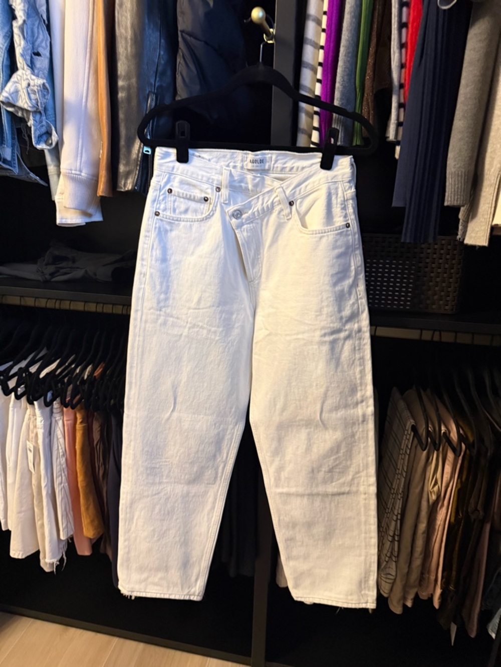 White Agolde Criss Cross Denim